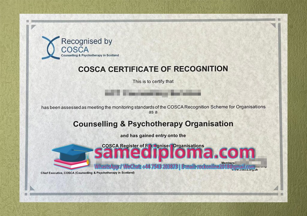 Buy a replic COSCA Certificate Buy a replacement diploma from cosca