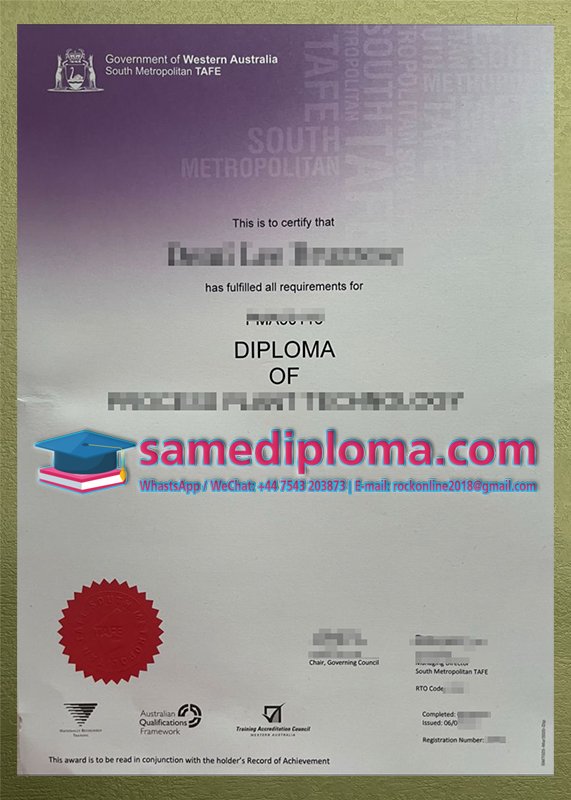 Order a South metropolitan TAFE FaKe Diploma in Australia Purchase a copy of South metropolitan TAFE